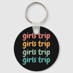 Girls Trip Cute Retro Girls Weekend Getaway Vacay  Key Ring