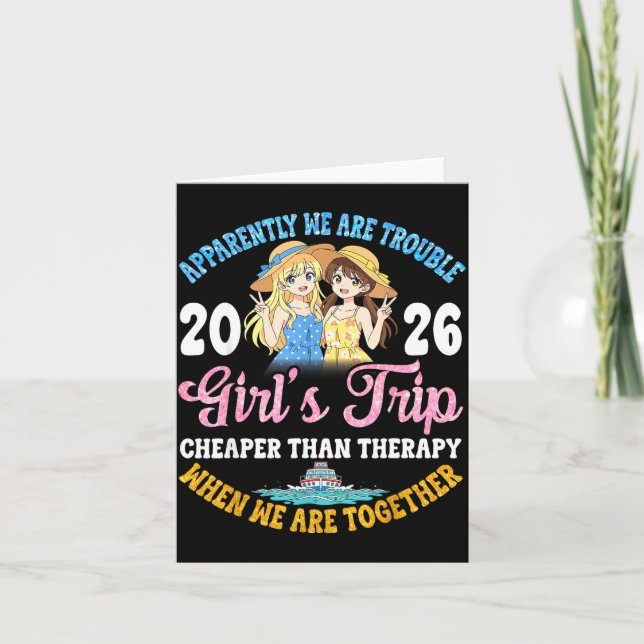 Girls Trip Hilarious Friends Fun Boat Ocean Travel Card (Front)