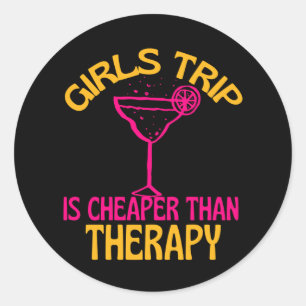 Girls Trip Is My Therapy Classic Round Sticker