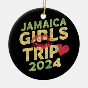 Girls Trip Jamaica 2024 Weekend Summer Vacation  Ceramic Tree Decoration