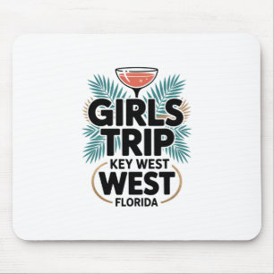 Girl's Trip Key West Women Girls Besties Florida V Mouse Mat