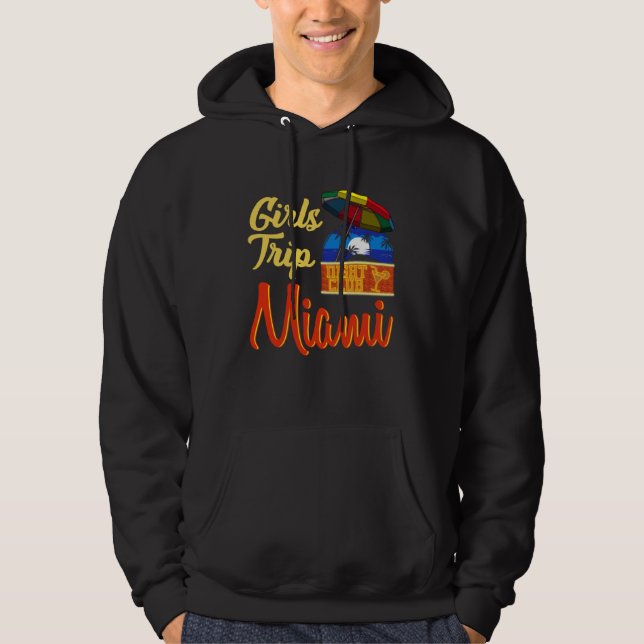 Girls Trip Miami Bachelorette Party Weekend Retro Hoodie (Front)