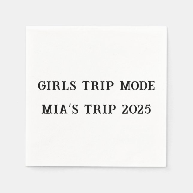 Girls Trip Mode Custom Party Napkins – Summer 2025 (Front)