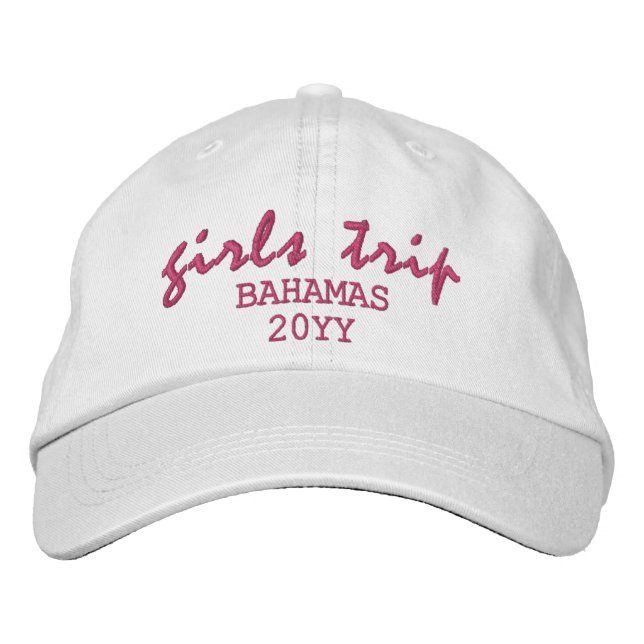Girls Trip Modern Script Typography Personalised Embroidered Hat (Front)