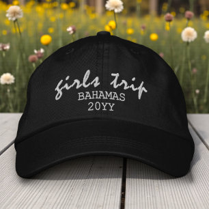 Girls Trip Modern Script Typography Personalised Embroidered Hat