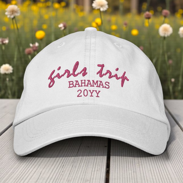 Girls Trip Modern Script Typography Personalised Embroidered Hat (Creator Uploaded)