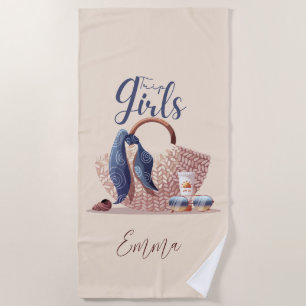 Girls Trip Monogram  Beach Towel