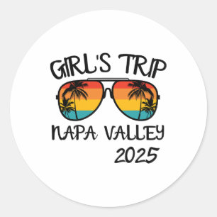 Girls Trip Napa Valley 2025 Summer Vacation Matchi Classic Round Sticker