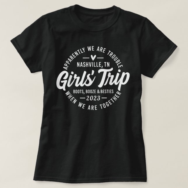 Girls Trip Nashville 2023 - Bachelorette Weekend P T-Shirt (Design Front)