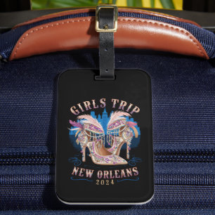 Girls Trip New Orleans 2024 Mardi Gras High Heels Luggage Tag