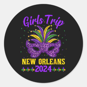 Girls Trip New Orleans 2024 Mardi Gras Mask Friend Classic Round Sticker