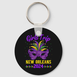 Girls Trip New Orleans 2024 Mardi Gras Mask Key Ring