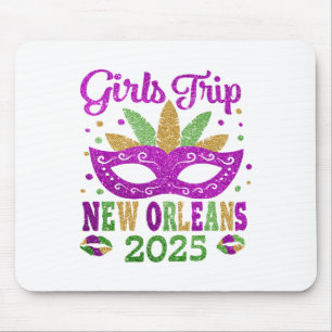 Girls Trip New Orleans 2025 Mardi Gras Mask Beads Mouse Mat