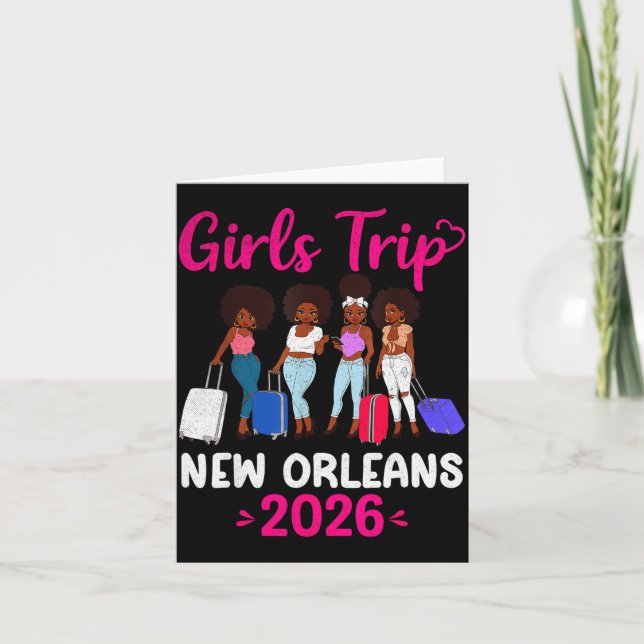 Girls Trip New Orleans 2026 Squad Matching Outfit  Card (Front)