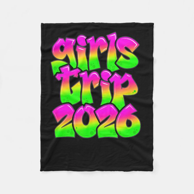 Girls Trip New Orleans Louisiana 2026 Graffiti Gre Fleece Blanket (Front)