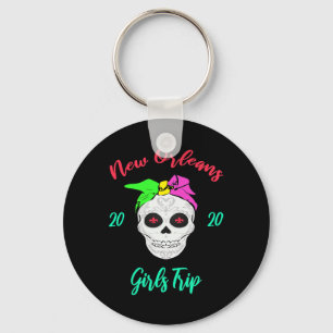 Girls Trip New Orleans Skull Matching Vacation Vin Key Ring
