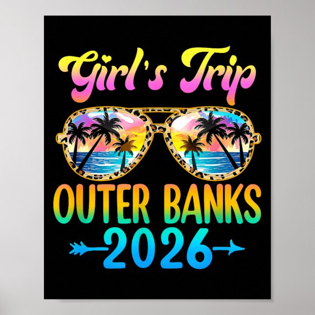 Girl's Trip Outer Banks 2026 Summer Vacation Sungl Poster (Front)