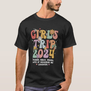 Girls Trip Outfits Women Friend Beach Drinks Vacat T-Shirt