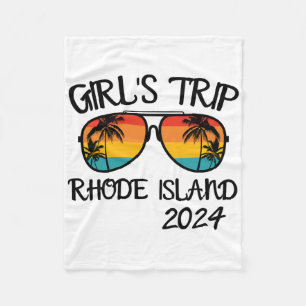 Girls Trip Rhode Island Summer Vacation Matching Fleece Blanket