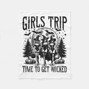 Girls Trip Salem Time To Get-wicked Ghouls Hallowe Fleece Blanket