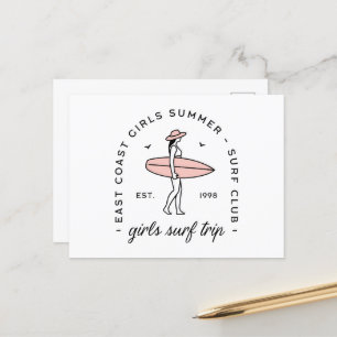 Girls trip surf club summer east coast aesthetic postcard
