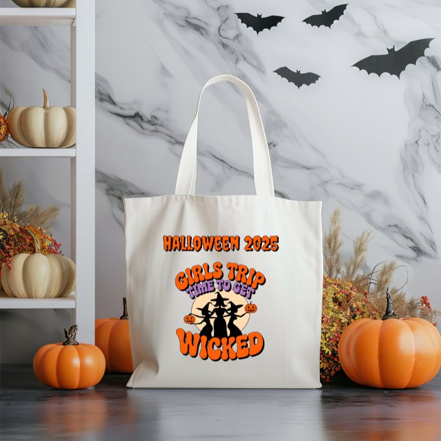 Girls Trip Time to Get Wicked Retro Witch Candy Tote Bag (Creator Uploaded)