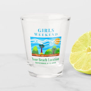 Girls Trip Tropical Beach Weekend Getaway Shot Glass