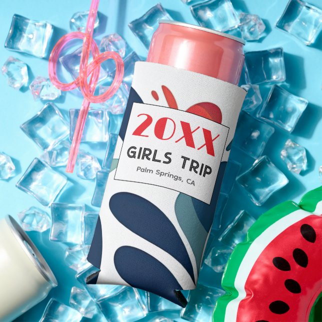 Girls Trip Vibes Personalised Can Cooler (In Situ Summer)