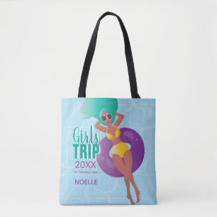 Girls Trip, Year, Name, Black Woman in Pool Tote Bag