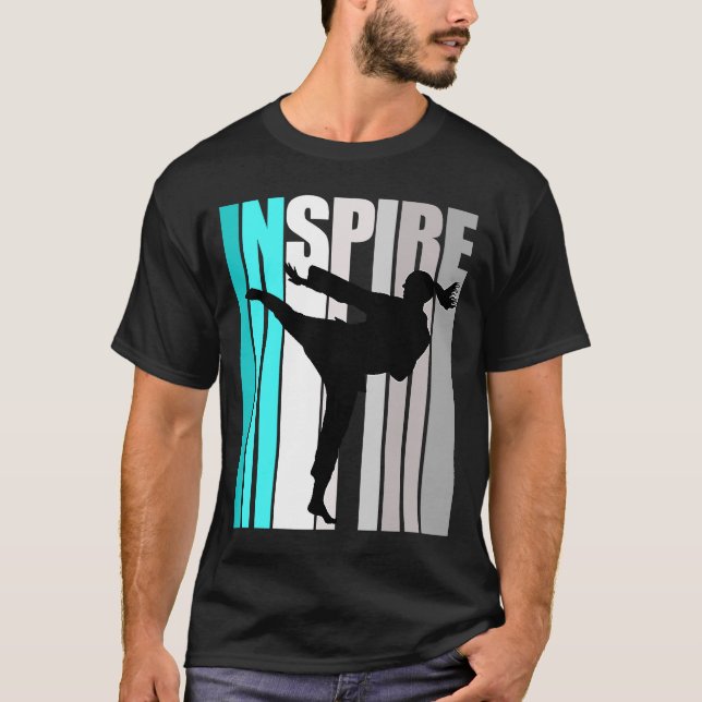 Girls Turquoise Karate Limitless Birthday Encourag T-Shirt (Front)