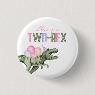 Girl's Two-Rex Party Button