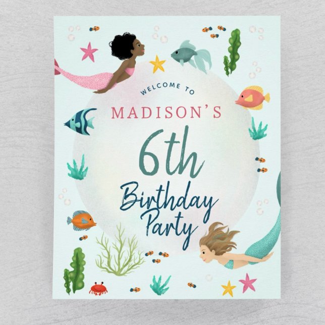 Girls Under the Sea Mermaid Birthday Welcome Sign (Creator Uploaded)