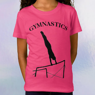 Girls Uneven Bars Gymnastics T-Shirt Custom Name