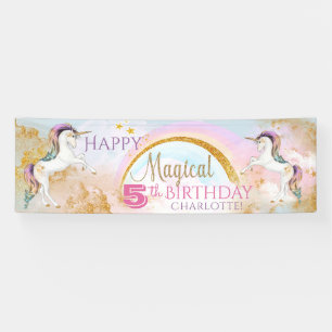 Girls Unicorn Birthday Party Banners
