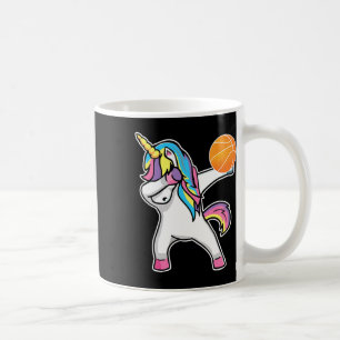 Girls Unicorn Dabbing Bysketbyll Player Fun Bbylle Coffee Mug