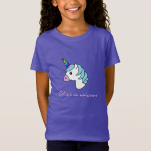 Girls Unicorn Rainbow T-shirt violet