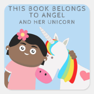 Girls Unicorn Square Sticker