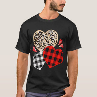 Girls Valentines Day Shirts Hearts Love Leopard Re