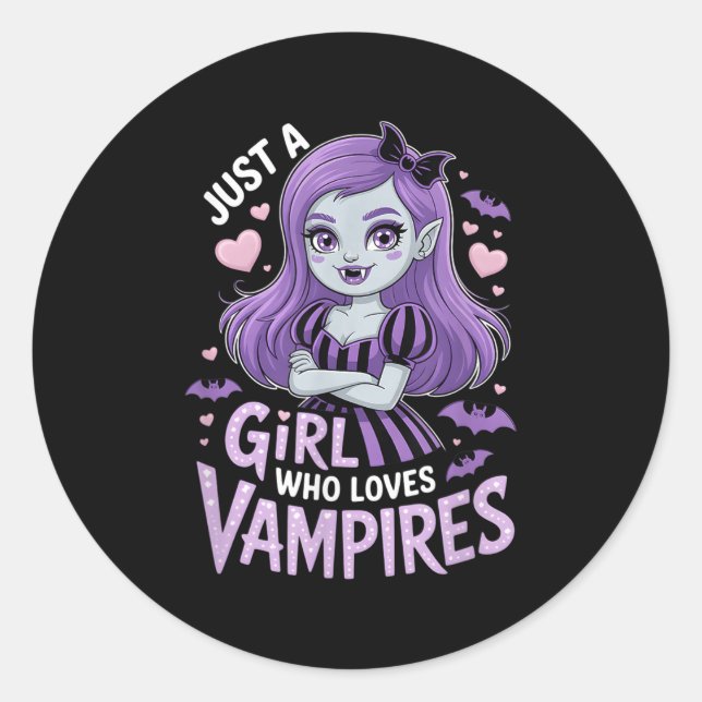 Girls Vamre  Classic Round Sticker (Front)
