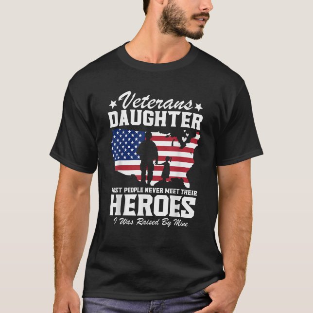 Girls Veterans Day Veterans Daughter My Dad Is A V T-Shirt (Front)