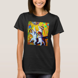 Girls Vintage Cats Dancing with Disco Ball 70s Fun T-Shirt