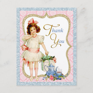Girls Vintage Tea Party Thank You