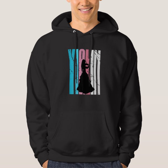 Girls Violin Orchestra Colors Teen Teammate Coachi Hoodie (Front)