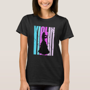 Girls Violin Silhouette Daughter Female Violinist T-Shirt
