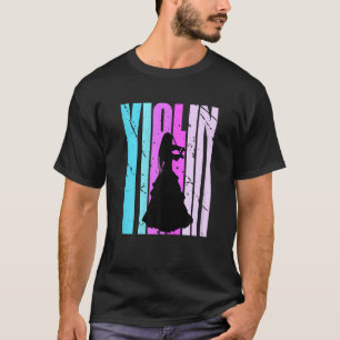 Girls Violin Silhouette Daughter Female Violinist  T-Shirt