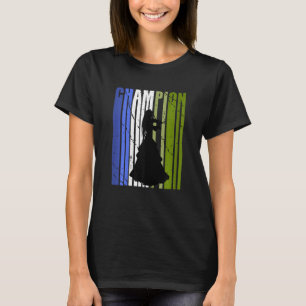 Girls Violinist Blue Green Violin Distressed Vinta T-Shirt