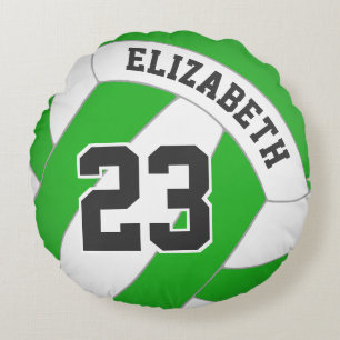 Girls' volleyball ANY colour with her name Round Cushion