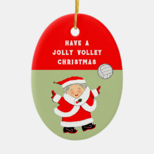 Girls Volleyball Christmas Collectable Ceramic Tree Decoration