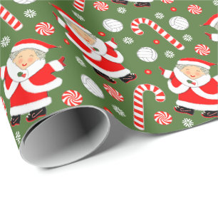 Girls Volleyball Holiday Gift Wrapping Paper