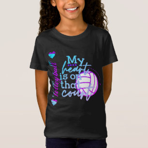 Girls Volleyball My Heart is on that Court     T-Shirt